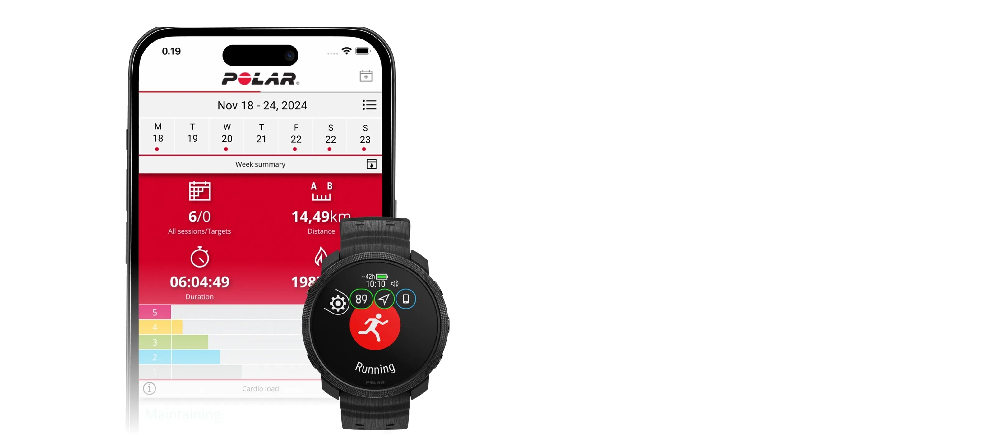Mobile application interface tracking outdoor activity and fitness performance | Polar Philippines