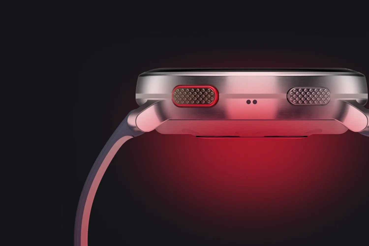 Side profile of a smartwatch highlighting textured buttons and slim design | Polar Philippines