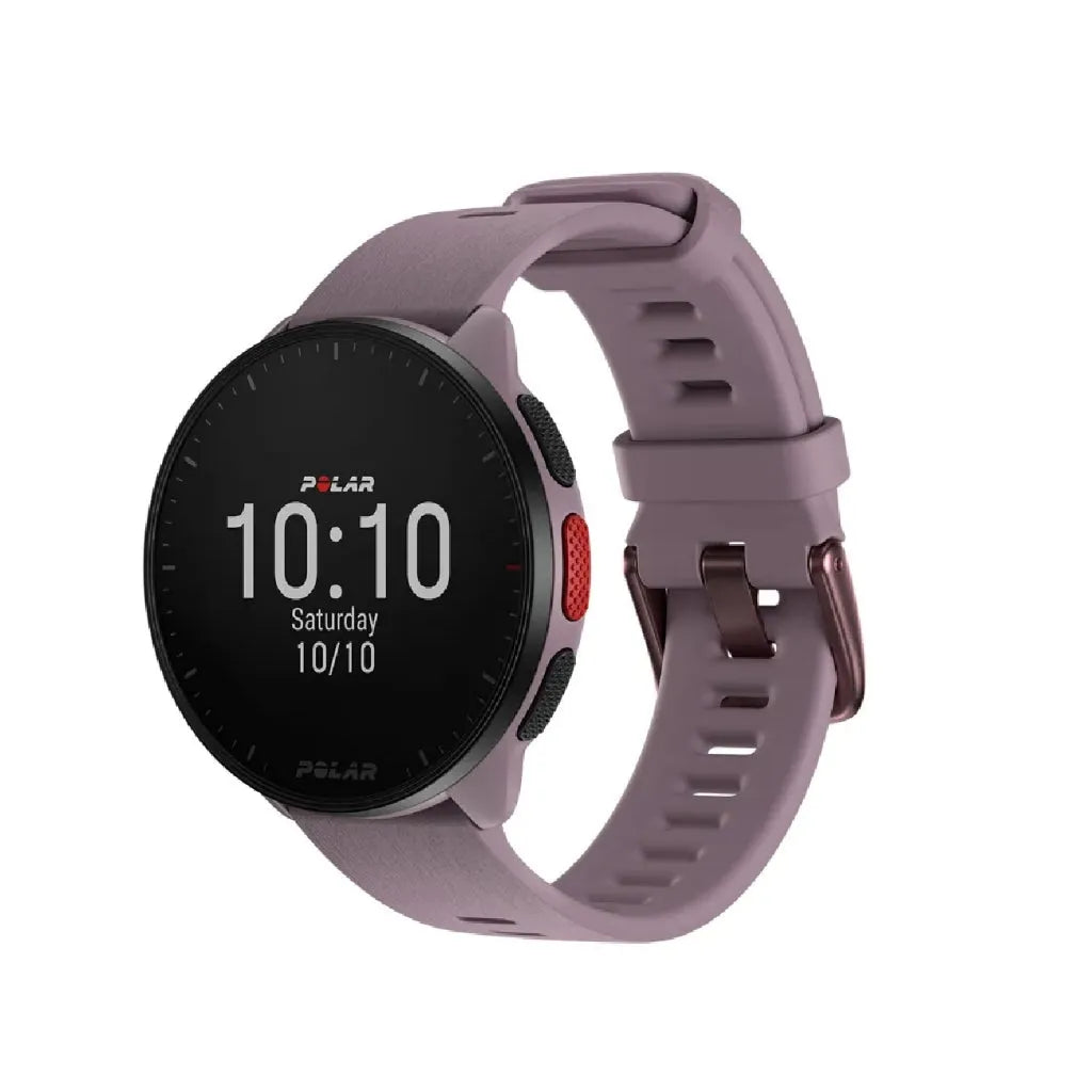 Smart fitness watch with purple band on white background | Polar Philippines