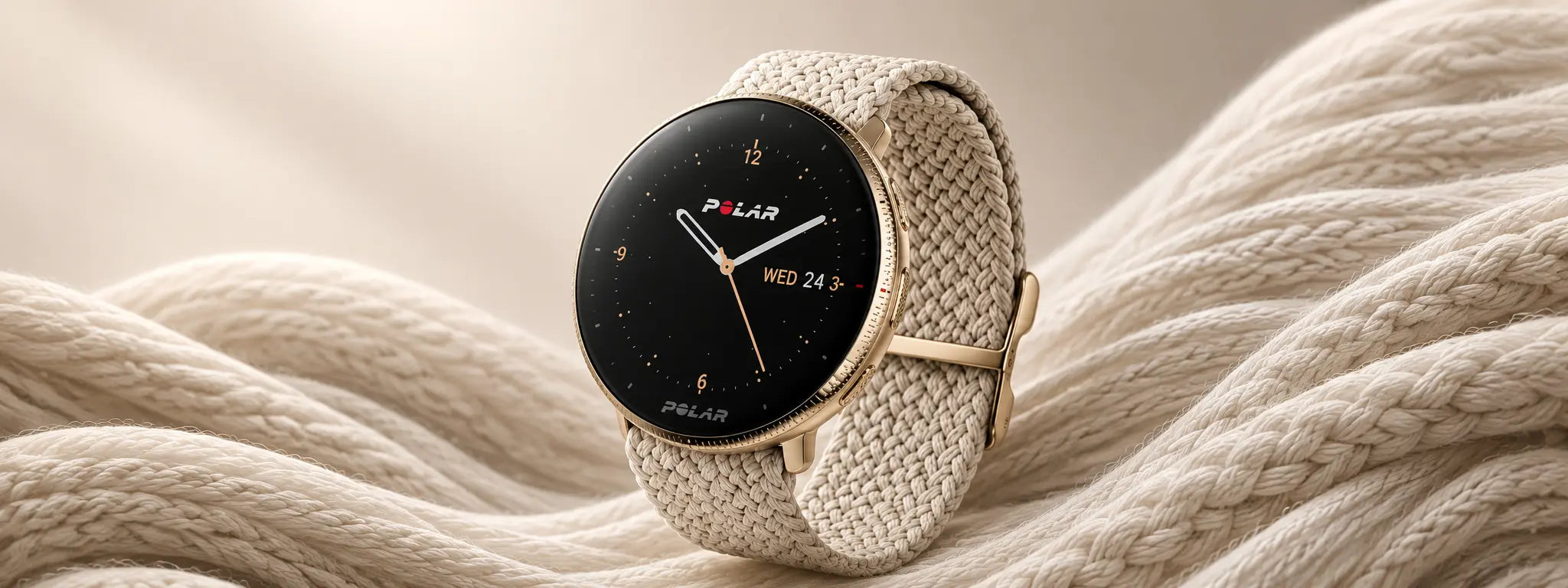 A fitness watch with a woven band and a vibrant screen, blending technology and fashion | Polar Philippines