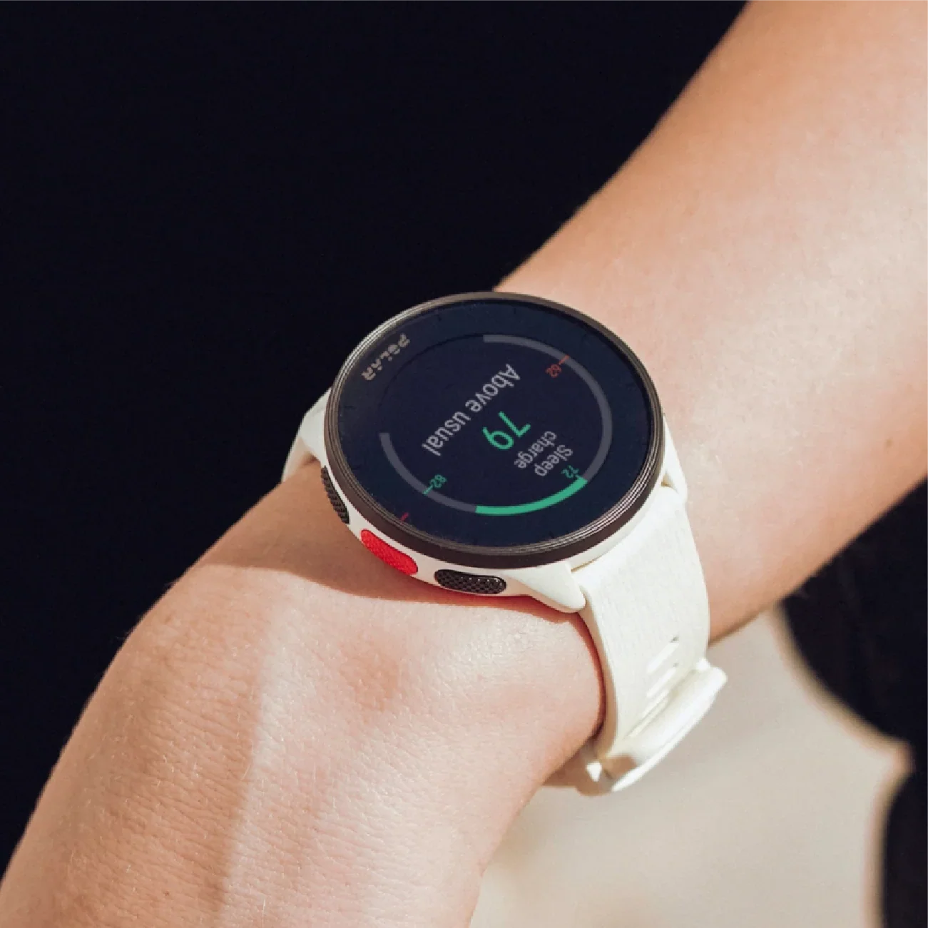 Smartwatch worn on wrist against dark background highlighting its design | Polar Philippines