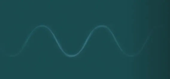 Abstract wave line flowing across teal background representing motion or signal data | Polar Philippines
