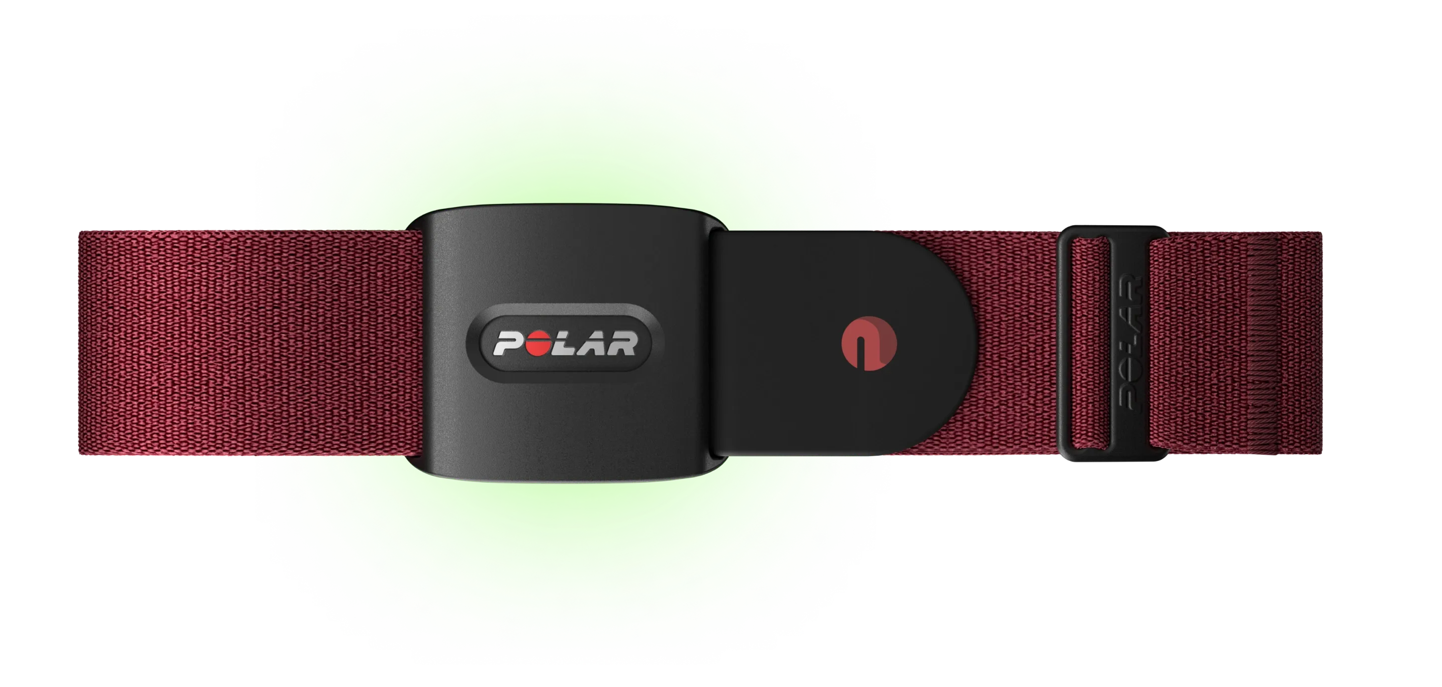 Close up view of an adjustable red heart rate monitor band on a dark background | Polar Philippines