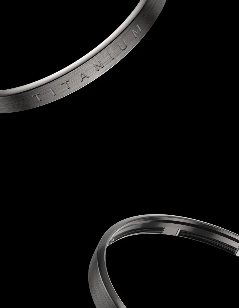 Titanium bezel detail of a smartwatch with premium brushed finish | Polar Philippines