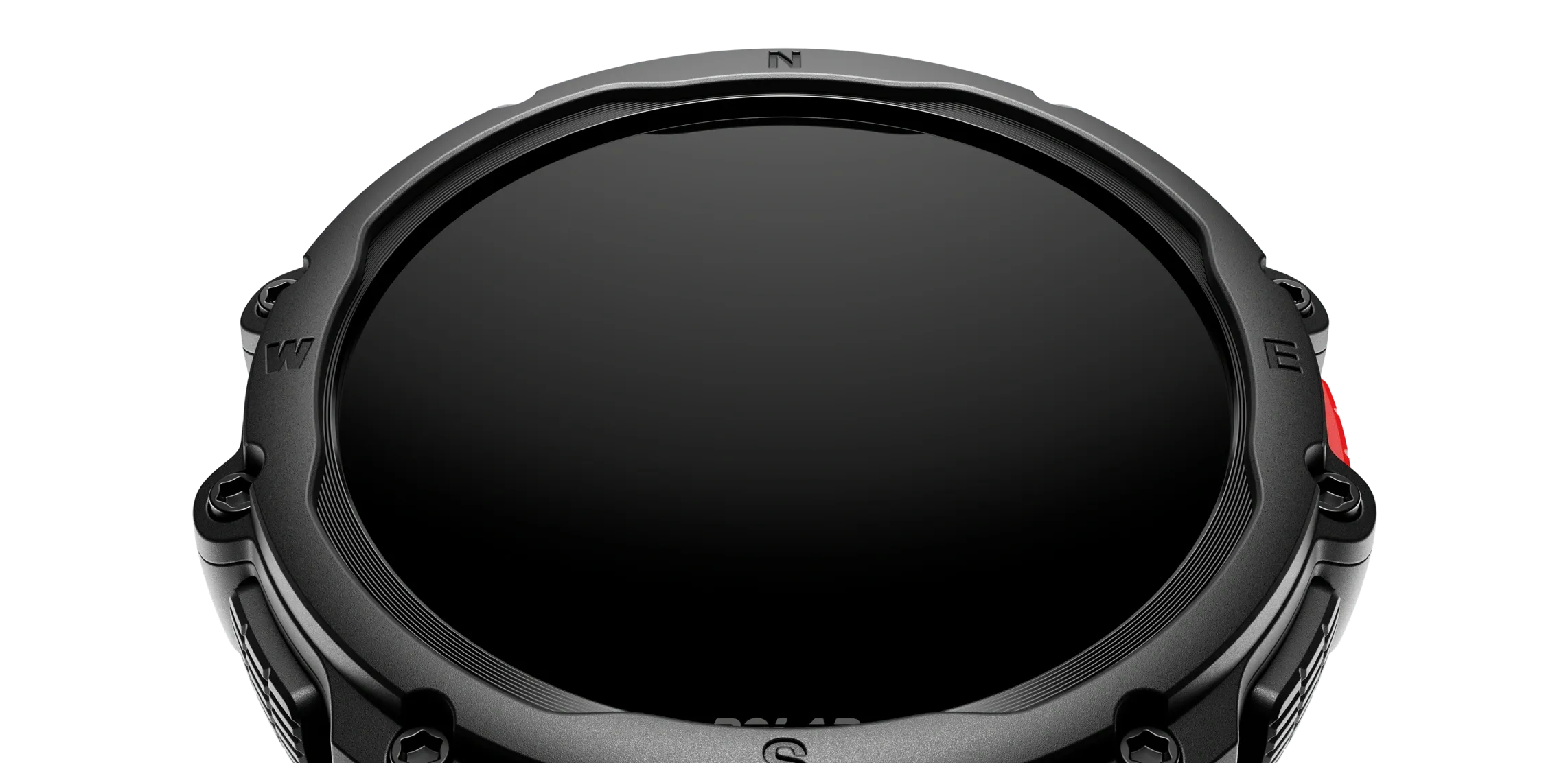 Close-up of urban sports watch in Night Black colorway with sleek design | Polar Philippines