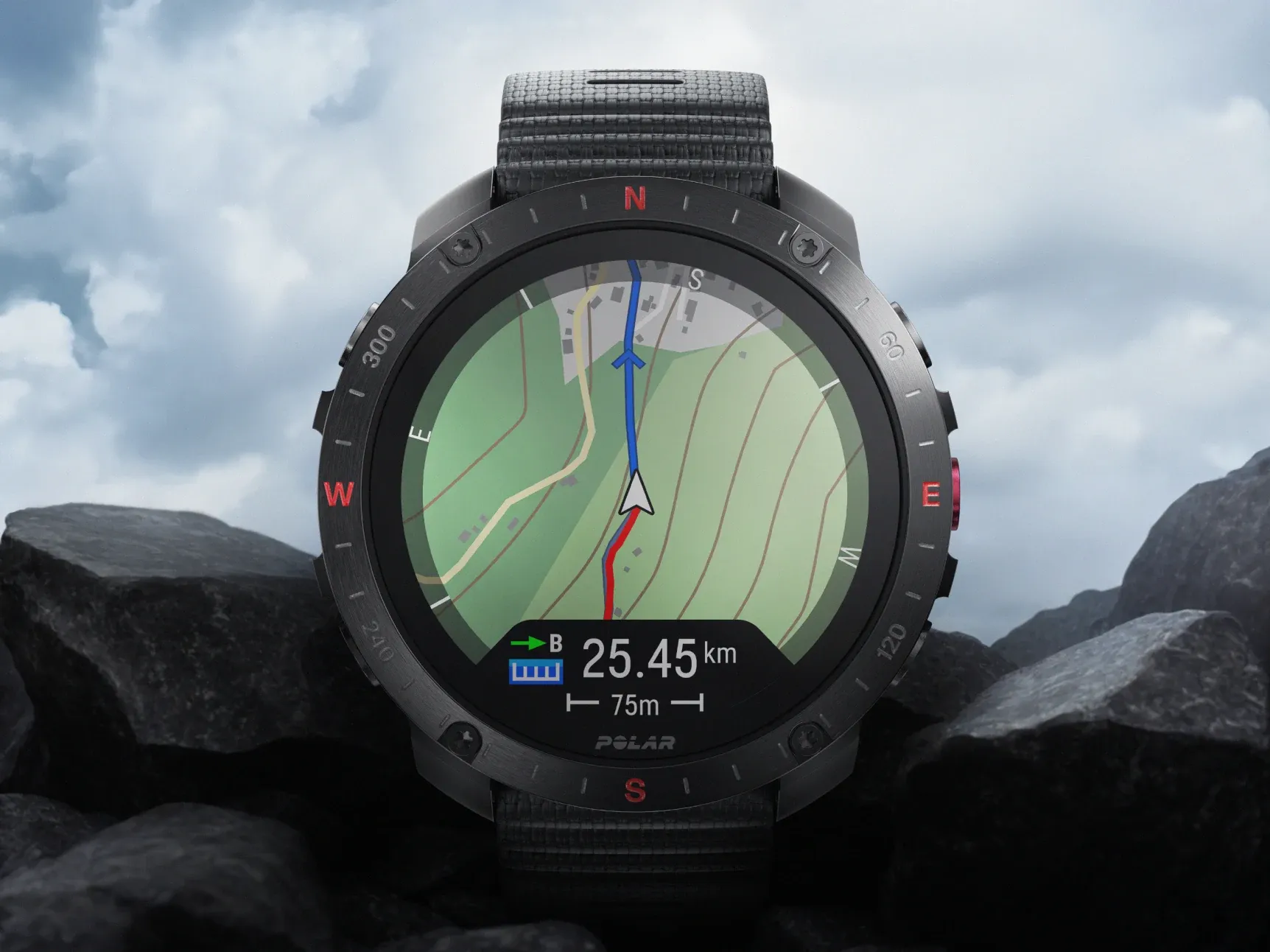 Smartwatch displaying GPS navigation map for outdoor adventures | Polar Philippines